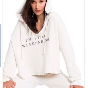 Wildfox Cream Hoodie I’m Still Weekending